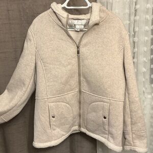 Weatherproof Cream Fleece Zip-Up Jacket